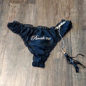 Black Size Large "Punish ME" Women's Thong